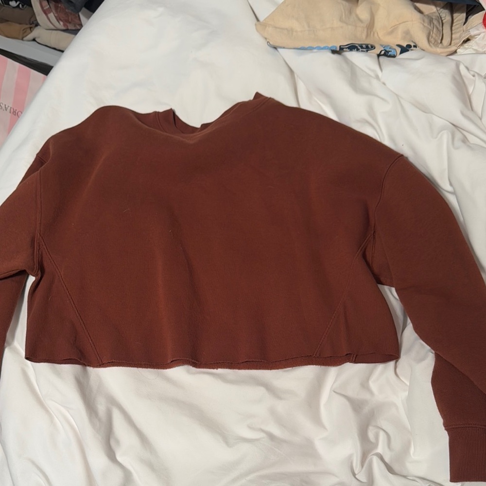 Brown Cropped Sweatshirt